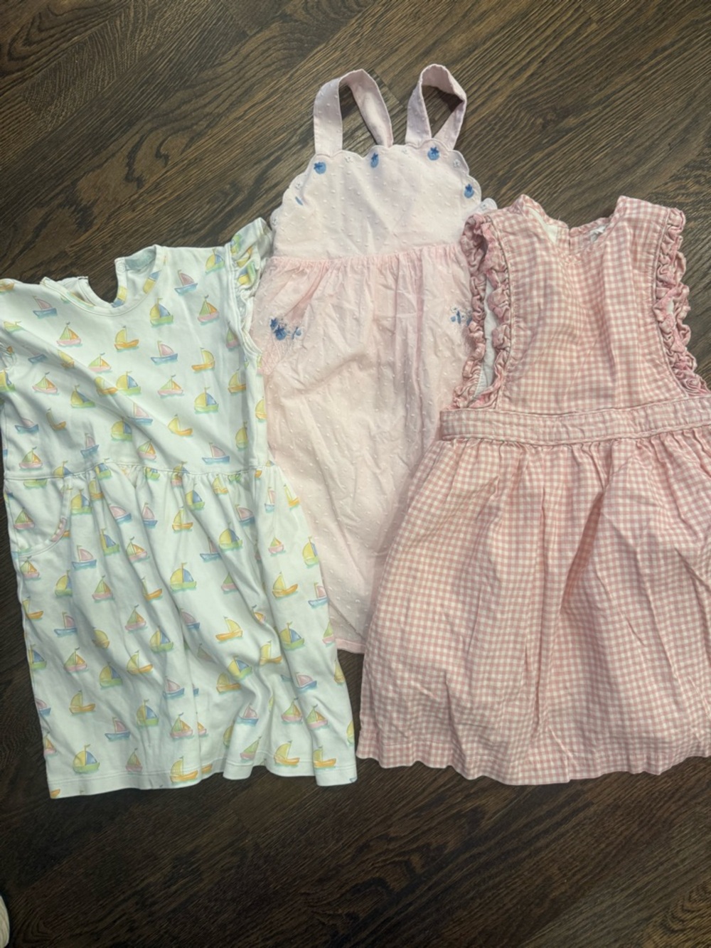 Girls' Pink Gingham Ruffle Dress